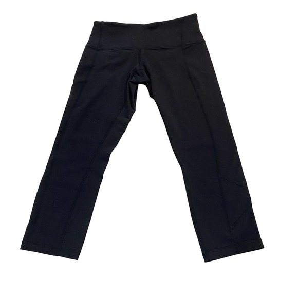 Lululemon Black‎ Crop Leggings Size 4 - Picture 1 of 7